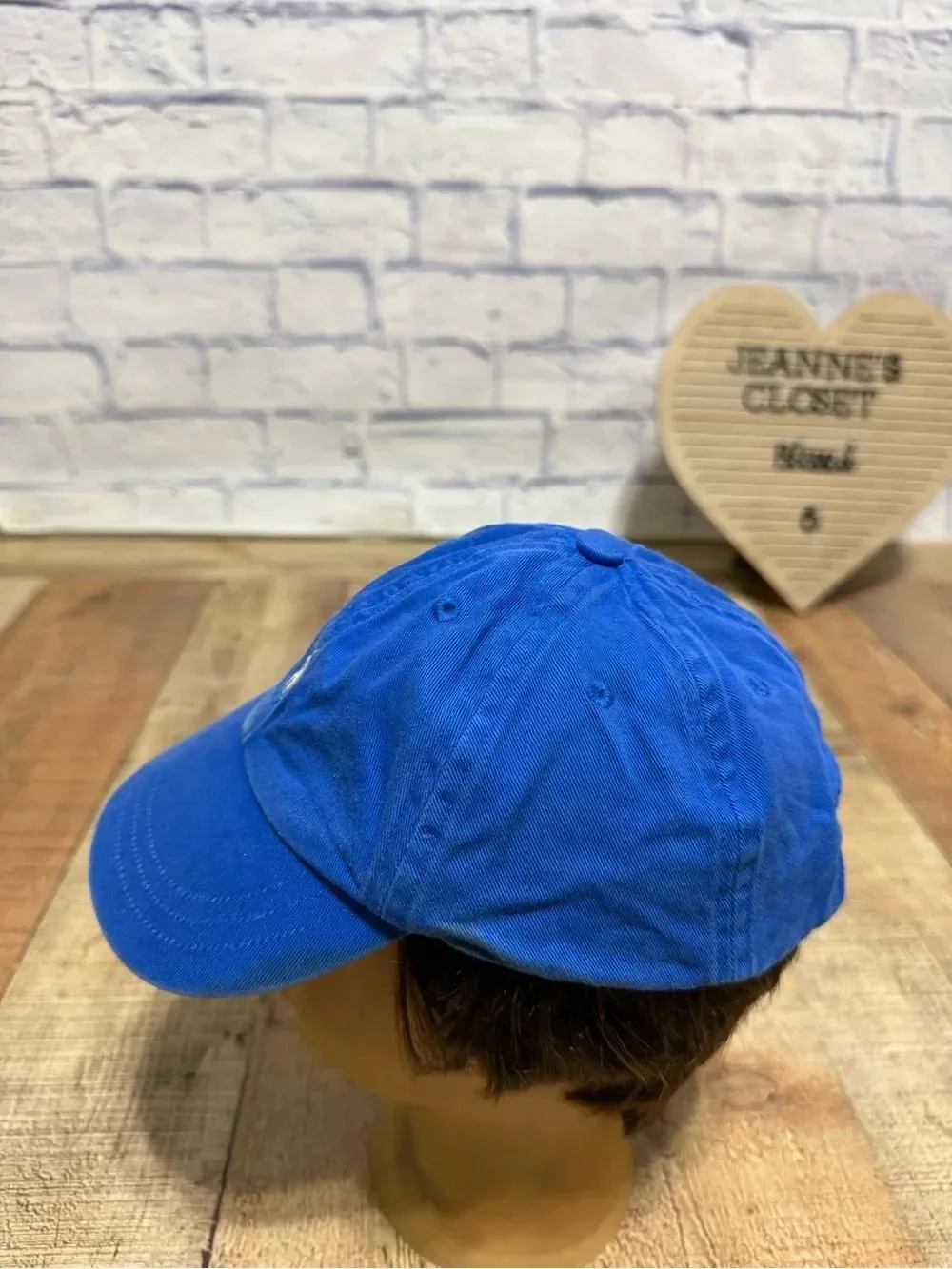 Ralph Lauren Hat Toddler Polo Elastic Back Baseball Blue w/ Cream pony